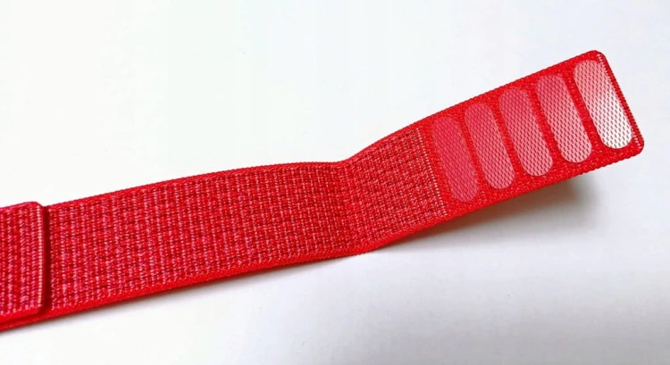 CZERWONY NYLONOWY PASEK DO ZEGARKA NA RZEPY GARMIN, FENIX, SOLAR 26MM