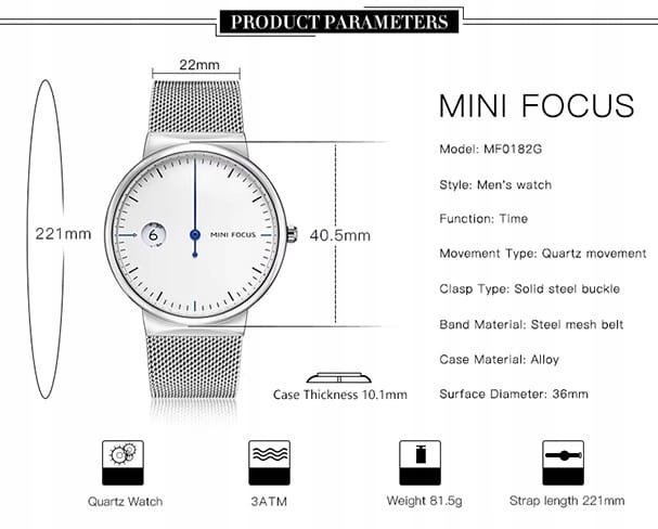 UNIKALNY, MINIMALISTYCZNY ZEGAREK Z JEDNĄ WSKAZÓWKĄ MINI FOCUS