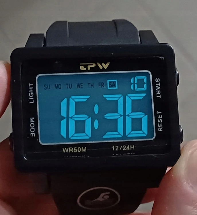 NOWY, MASYWNY I CZYTELNY ZEGAREK ELEKTRONICZNY LCD, TPW - SPORTOWY STYL