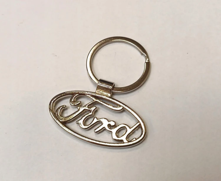 BRELOK, BRELOCZEK, PRZYWIESZKA DO KLUCZY FORD - STALOWY CHROMOWANY 3D