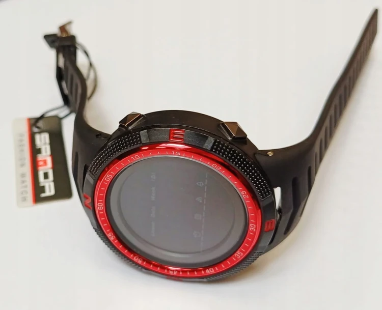 NOWY, CZYTELNY ZEGAREK ELEKTRONICZNY LCD SANDA - WOJSKOWY STYL - RED