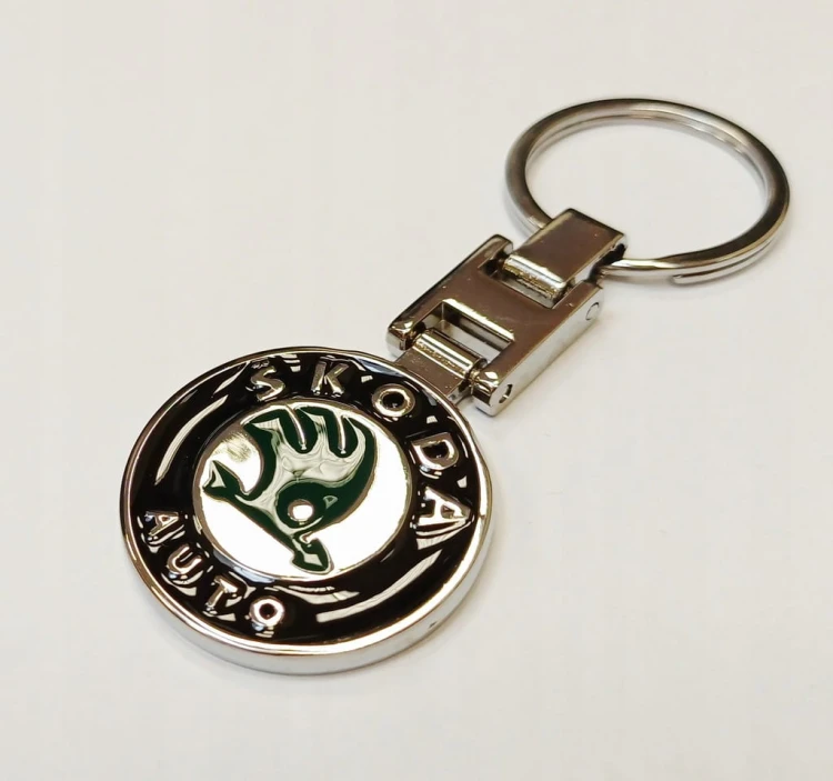 BRELOK, BRELOCZEK, PRZYWIESZKA DO KLUCZY SKODA - STALOWY CHROMOWANY 3D