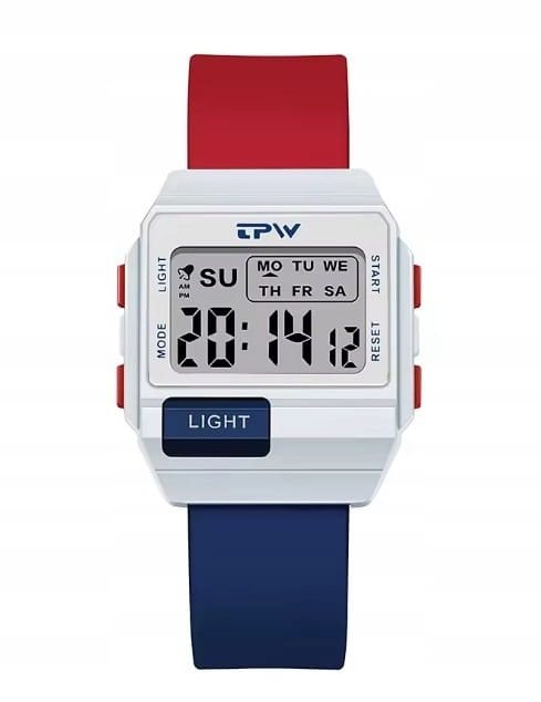 NOWY, MŁODZIEŻOWY, CZYTELNY ZEGAREK ELEKTRONICZNY LCD, TPW - SPORTOWY STYL