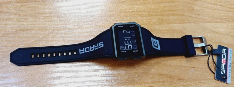 NOWY, CZYTELNY ZEGAREK ELEKTRONICZNY LCD SANDA - SPORTOWY STYL - CZARNY