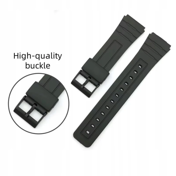 WODOODPORNY GUMOWY PASEK 12MM/15mm CASIO F-91W, F-84W + TELESKOPY - CZARNY