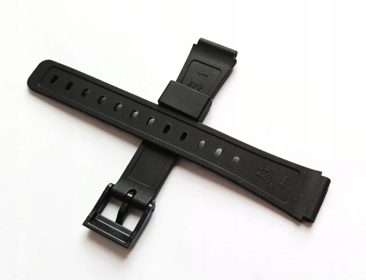 WODOODPORNY GUMOWY PASEK 14MM/17mm CASIO F-91W, F-84W + TELESKOPY - CZARNY