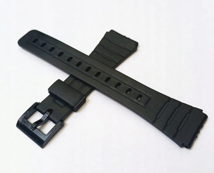 WODOODPORNY GUMOWY PASEK 16MM/19mm CASIO F-91W, F-84W + TELESKOPY - CZARNY