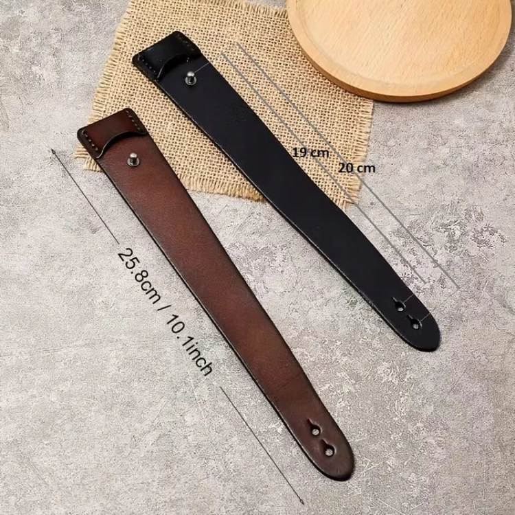 Męska skórzana szeroka bransoleta, skóra naturalna, pasek 19-20cm - brązowy