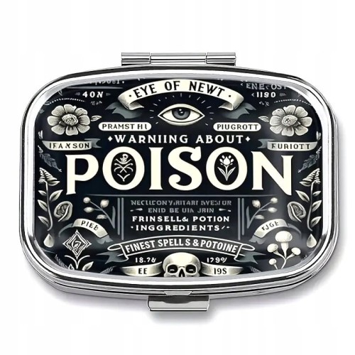 POJEMNIK NA TABLETKI, LEKI - ORGANIZER NA KAPSUŁKI 2 PRZEGRÓDKI - POISON