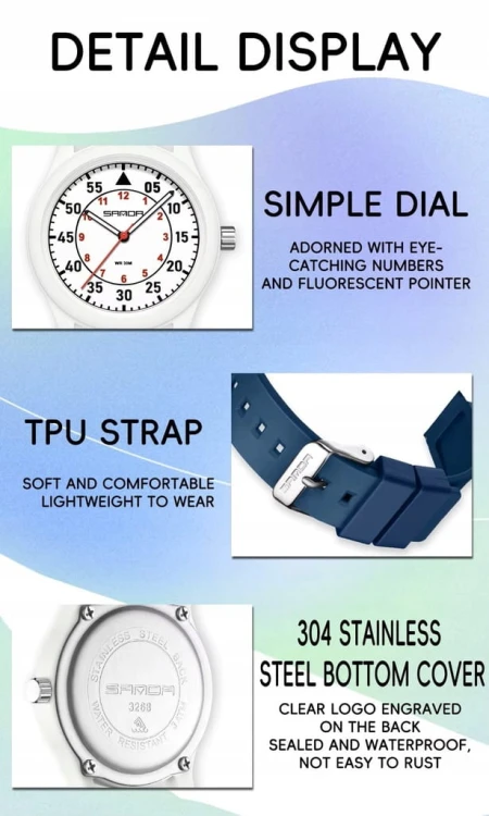 UNIKALNY, MŁODZIEŻOWY ZEGAREK SANDA - WOJSKOWY STYL