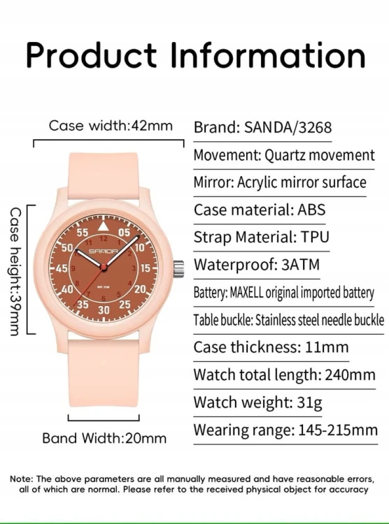UNIKALNY, MŁODZIEŻOWY ZEGAREK SANDA - WOJSKOWY STYL