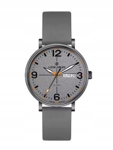 MŁODZIEŻOWY, SPORTOWY ZEGAREK DAY-DATE, LUMINOUS - SZARY