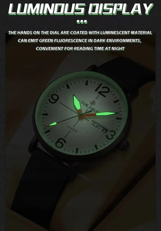 MŁODZIEŻOWY, SPORTOWY ZEGAREK DAY-DATE, LUMINOUS - SZARY