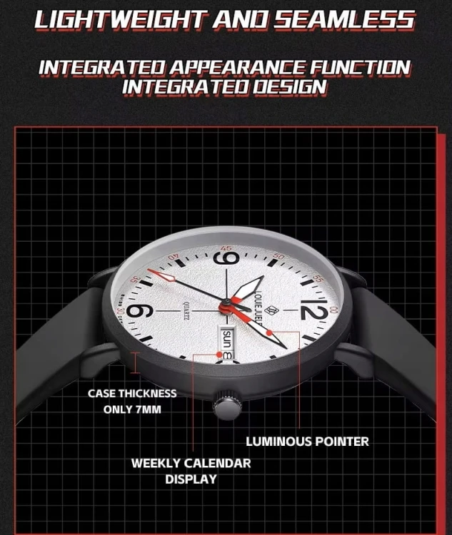 MŁODZIEŻOWY, SPORTOWY ZEGAREK DAY-DATE, LUMINOUS - SZARY