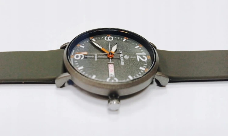 MŁODZIEŻOWY, SPORTOWY ZEGAREK DAY-DATE, LUMINOUS - SZARY