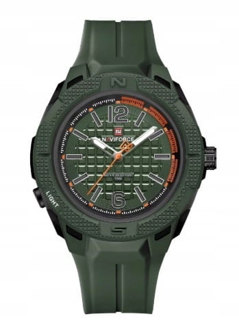 NOWY MASYWNY ZEGAREK NAVIFORCE, WOJSKOWY SPORTOWY STYL 7126 - ZIELONY