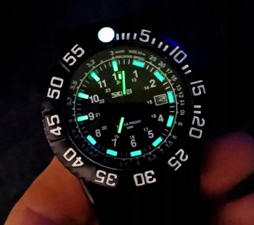 Nowy masywny zegarek diver luminous + datownik - wojskowy styl super design