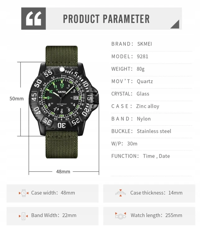 Nowy masywny zegarek diver luminous + datownik - wojskowy styl super design