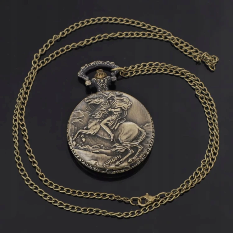 Zegarek kieszonkowy busola na łańcuszku sikor z dewizką Napoleon Bonaparte