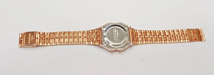 NOWY ZEGAREK ELEKTRONICZNY LCD - STOPER, ALARM, STYL RETRO, RÓŻOWE ZŁOTO