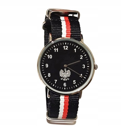 OFICJALNY NARODOWY POLSKI ZEGAREK Z ORŁEM I PRZESZYCIEM BIAŁO-CZERWONYM
