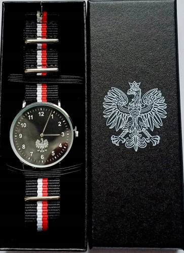 OFICJALNY NARODOWY POLSKI ZEGAREK Z ORŁEM I PRZESZYCIEM BIAŁO-CZERWONYM