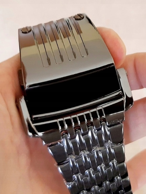NOWY FUTURYSTYCZNY MĘSKI ZEGAREK BLUE LED PREDATOR - CZARNY
