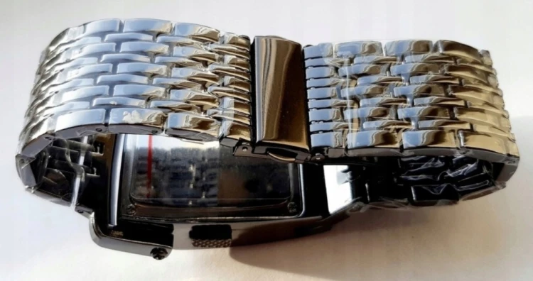 NOWY FUTURYSTYCZNY MĘSKI ZEGAREK BLUE LED PREDATOR - CZARNY