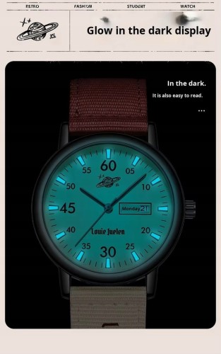 UNIKALNY, MŁODZIEŻOWY ZEGAREK Z DATOWNIKIEM DAY-DATE + LUMINOUS + PUDEŁKO