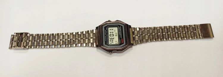 NOWY ZEGAREK ELEKTRONICZNY LCD - STYL RETRO - GRAFITOWY