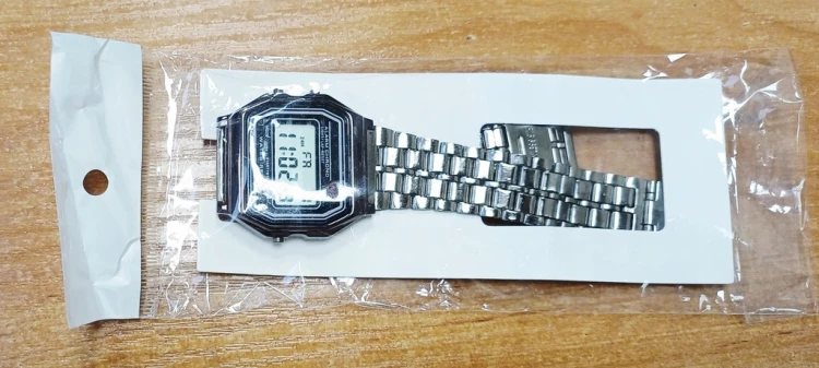 NOWY ZEGAREK ELEKTRONICZNY LCD - STYL RETRO - GRAFITOWY