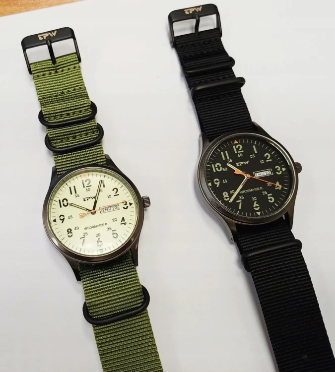 Zegarek TPW LUMINOUS - wojskowy styl, super design DAY- DATE - czarny