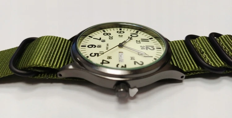 Zegarek TPW LUMINOUS - wojskowy styl, super design DAY- DATE, zielony