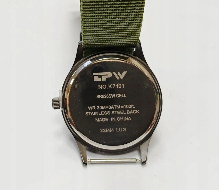 Zegarek TPW LUMINOUS - wojskowy styl, super design DAY- DATE, zielony