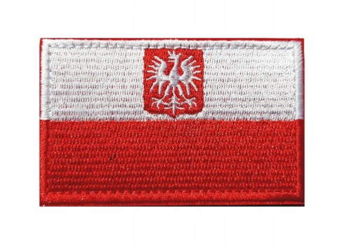 Naszywka na rzep emblemat flaga Polska + godło 5x8